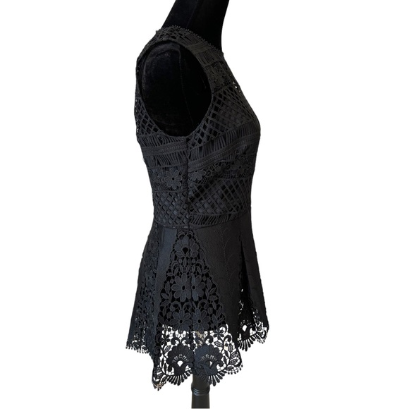 Elie Tahari Alessandra Black Lace Top Size 4 - Picture 10 of 14